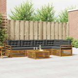 Outdoor Sofa Set with Cushion 6 pcs Natural and Anthracite