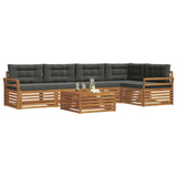 Outdoor Sofa Set with Cushion 6 pcs Natural and Anthracite - Side View