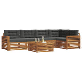 Outdoor Sofa Set with Cushion 6 pcs Natural and Anthracite - Side View