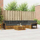 Outdoor Sofa Set with Cushion 6 pcs Natural and Anthracite