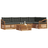 Outdoor Sofa Set with Cushion 6 pcs Natural and Anthracite - Side View