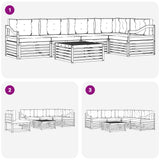 Outdoor Sofa Set with Cushion 6 pcs Natural and Anthracite - Low Angle