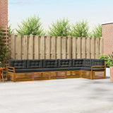 Outdoor Sofa Set with Cushion 6 pcs Natural and Anthracite