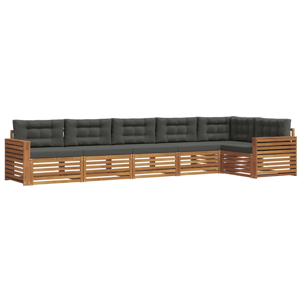 Outdoor Sofa Set with Cushion 6 pcs Natural and Anthracite