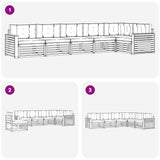 Outdoor Sofa Set with Cushion 6 pcs Natural and Anthracite