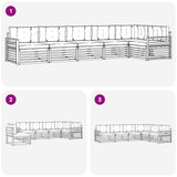Outdoor Sofa Set with Cushion 6 pcs Natural and Anthracite - Close-Up Angle