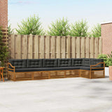 Outdoor Sofa Set with Cushion 6 pcs Natural and Anthracite