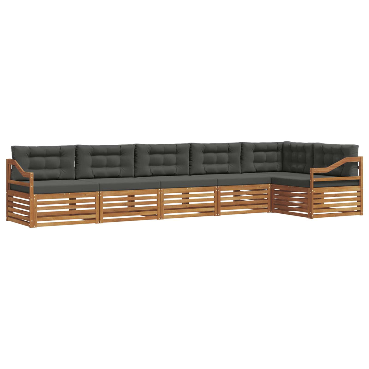 Outdoor Sofa Set with Cushion 6 pcs Natural and Anthracite