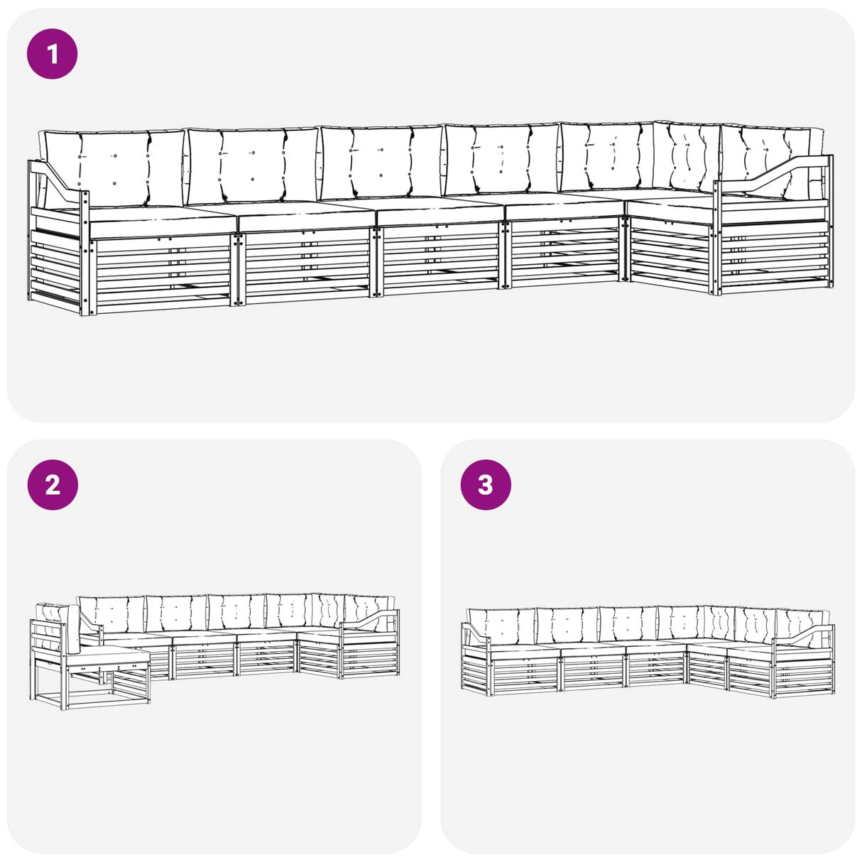 Outdoor Sofa Set with Cushion 6 pcs Natural and Anthracite