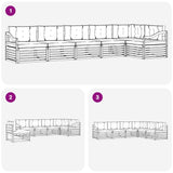 Outdoor Sofa Set with Cushion 6 pcs Natural and Anthracite - Close-Up Angle