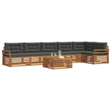 Outdoor Sofa Set with Cushion 7 pcs Natural and Anthracite