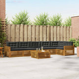 Outdoor Sofa Set with Cushion 7 pcs Natural and Anthracite