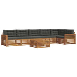 Outdoor Sofa Set with Cushion 7 pcs Natural and Anthracite - Front View
