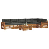 Outdoor Sofa Set with Cushion 7 pcs Natural and Anthracite - Side View