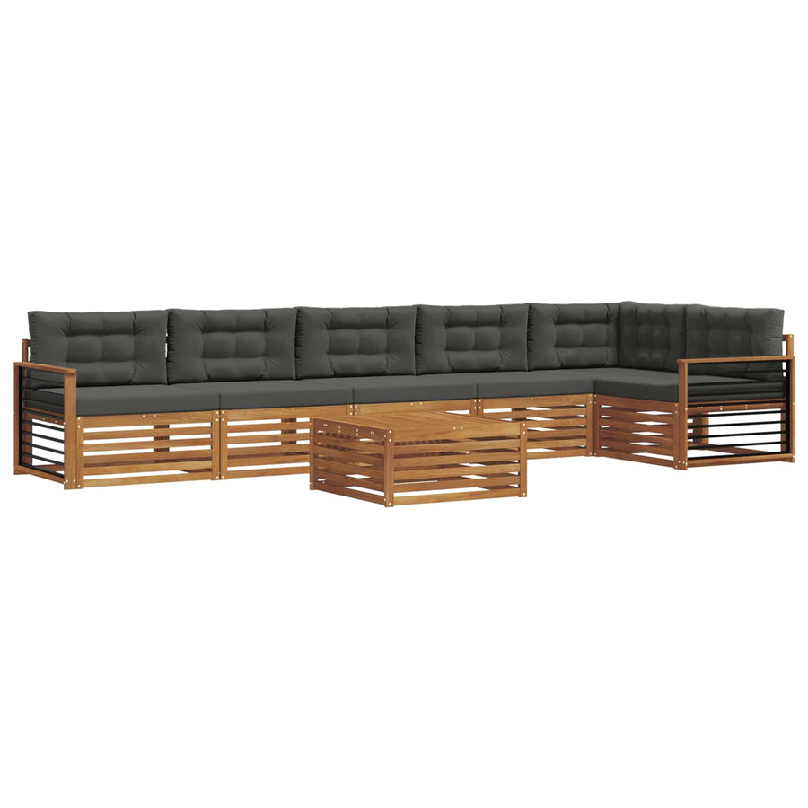 Outdoor Sofa Set 7 pcs 6-Seaters Natural and Anthracite