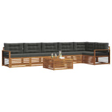 Outdoor Sofa Set with Cushion 7 pcs Natural and Anthracite - Side View