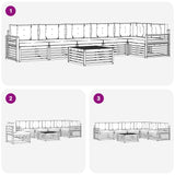 Outdoor Sofa Set with Cushion 7 pcs Natural and Anthracite - Low Angle