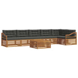 Outdoor Sofa Set with Cushion 7 pcs Natural and Anthracite - Front View