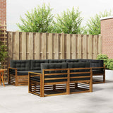 Outdoor Sofa Set with Cushion 7 pcs Natural and Anthracite