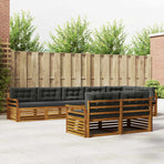 Outdoor Sofa Set 8 pcs 8-Seaters Natural and Anthracite