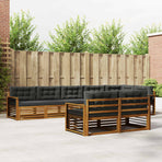 Outdoor Sofa Set 8 pcs 8-Seaters Natural and Anthracite