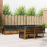 Outdoor Sofa Set with Cushion 8 pcs Natural and Anthracite