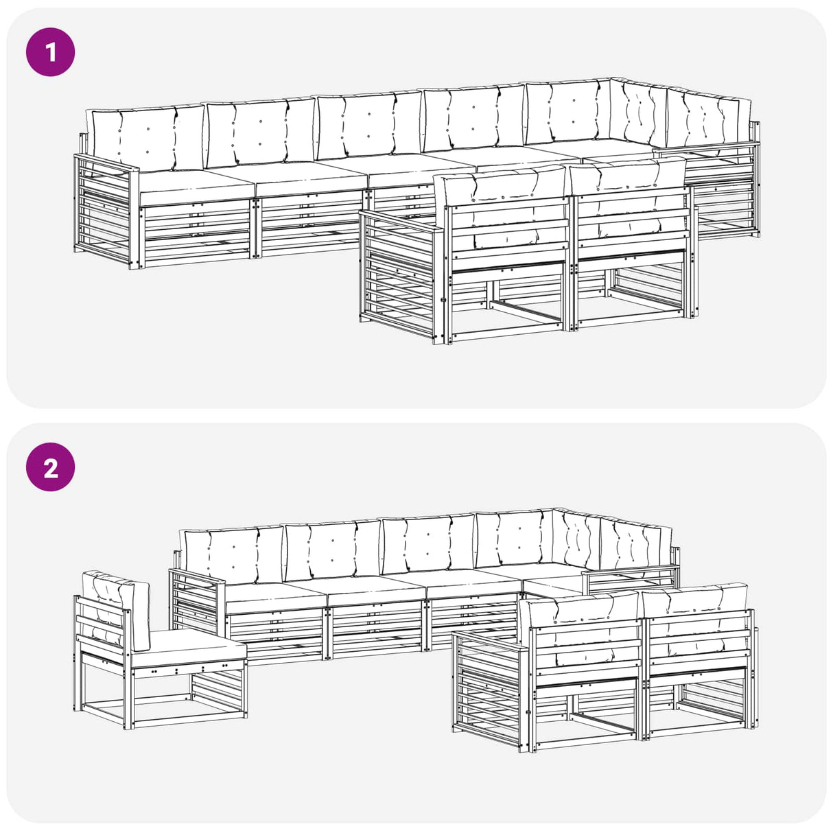 Outdoor Sofa Set with Cushion 8 pcs Natural and Anthracite