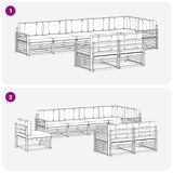 Outdoor Sofa Set with Cushion 8 pcs Natural and Anthracite - Close-Up Angle