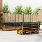 Outdoor Sofa Set 8 pcs 8-Seaters Natural and Anthracite