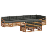 Outdoor Sofa Set with Cushion 8 pcs Natural and Anthracite