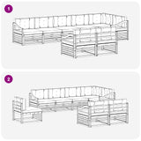 Outdoor Sofa Set with Cushion 8 pcs Natural and Anthracite - Close-Up Angle