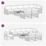 Outdoor Sofa Set with Cushion 9 pcs Natural and Anthracite - Low Angle