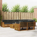 Outdoor Sofa Set with Cushion 9 pcs Natural and Anthracite