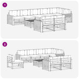 Outdoor Sofa Set with Cushion 9 pcs Natural and Anthracite - Low Angle