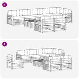 Outdoor Sofa Set with Cushion 9 pcs Natural and Anthracite