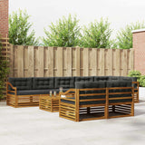 Outdoor Sofa Set with Cushion 9 pcs Natural and Anthracite