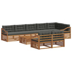 Outdoor Sofa Set 9 pcs 8-Seaters Natural and Anthracite
