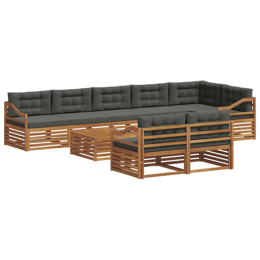 Outdoor Sofa Set 9 pcs 8-Seaters Natural and Anthracite