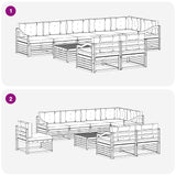 Outdoor Sofa Set with Cushion 9 pcs Natural and Anthracite