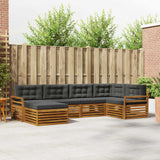 Outdoor Sofa Set with Cushion 6 pcs Natural and Anthracite