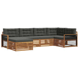 Outdoor Sofa Set with Cushion 6 pcs Natural and Anthracite