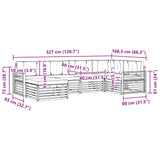 Outdoor Sofa Set with Cushion 6 pcs Natural and Anthracite