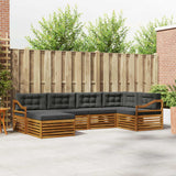Outdoor Sofa Set with Cushion 6 pcs Natural and Anthracite