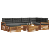 Outdoor Sofa Set with Cushion 7 pcs Natural and Anthracite - Side View