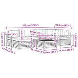 Outdoor Sofa Set with Cushion 7 pcs Natural and Anthracite - Extra Image