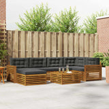 Outdoor Sofa Set with Cushion 7 pcs Natural and Anthracite