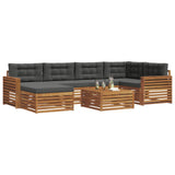 Outdoor Sofa Set with Cushion 7 pcs Natural and Anthracite