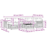 Outdoor Sofa Set with Cushion 7 pcs Natural and Anthracite