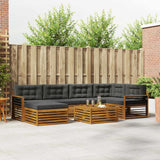 Outdoor Sofa Set with Cushion 7 pcs Natural and Anthracite
