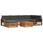 Outdoor Sofa Set 7 pcs 6-Seaters Natural and Anthracite